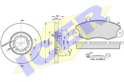 Комплект тормозов, дисковый тормозной механизм ICER купить