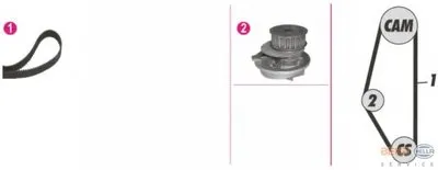 Водяной насос + комплект зубчатого ремня BEHR HELLA SERVICE HELLA купить