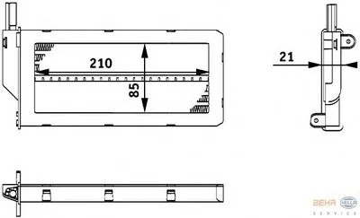 Теплообменник, отопление салона BEHR HELLA SERVICE купить