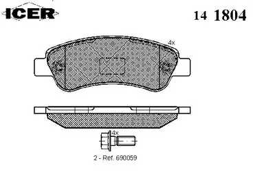 Комплект тормозных колодок, дисковый тормоз ICER купить