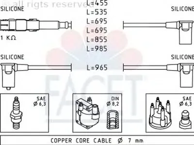 Комплект проводов зажигания FACET купить