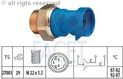 Термовыключатель, вентилятор радиатора FACET купить