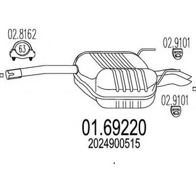 Глушитель выхлопных газов конечный MTS купить