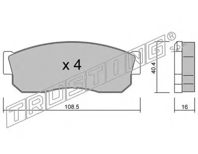 Комплект тормозных колодок, дисковый тормоз TRUSTING купить