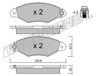 Комплект тормозных колодок, дисковый тормоз TRUSTING купить