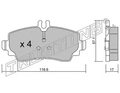 Комплект тормозных колодок, дисковый тормоз TRUSTING купить
