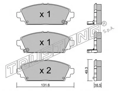 Комплект тормозных колодок, дисковый тормоз TRUSTING купить