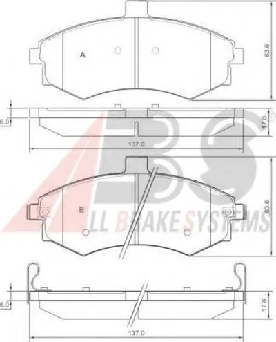 Комплект тормозных колодок, дисковый тормоз A.B.S. купить