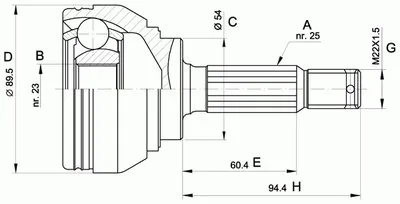 Шарнирный комплект, приводной вал SPIN OPEN PARTS купить