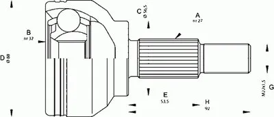 Шарнирный комплект, приводной вал SPIN OPEN PARTS купить