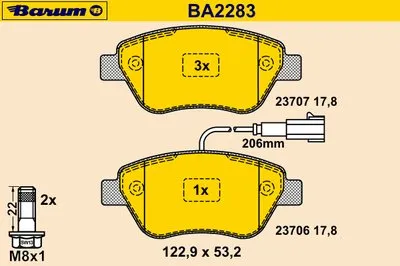 Комплект тормозных колодок, дисковый тормоз BARUM купить