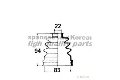 Комплект пылника, приводной вал ASHUKI купить