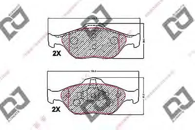 Комплект тормозных колодок, дисковый тормоз DJ PARTS купить