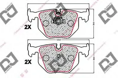 Комплект тормозных колодок, дисковый тормоз DJ PARTS купить