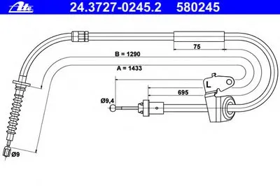 Трос, стояночная тормозная система ATE купить