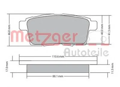 Комплект тормозных колодок, дисковый тормоз METZGER купить
