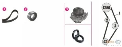 Водяной насос + комплект зубчатого ремня BEHR HELLA SERVICE HELLA купить