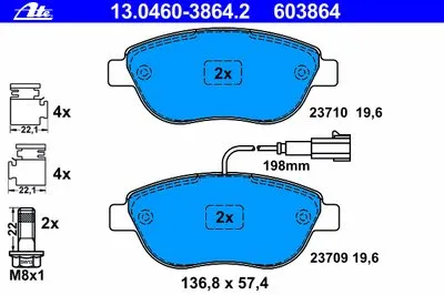 Комплект тормозных колодок, дисковый тормоз ATE купить