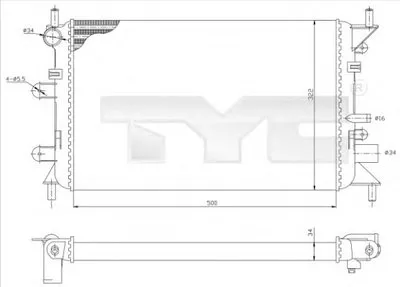 Радиатор, охлаждение двигателя TYC купить