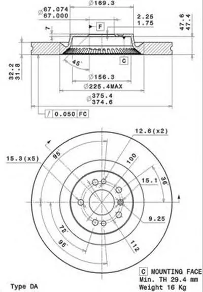 Тормозной диск COATED DISC LINE BREMBO купить