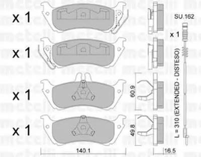 Комплект тормозных колодок, дисковый тормоз METELLI купить