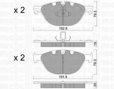 Комплект тормозных колодок, дисковый тормоз METELLI купить