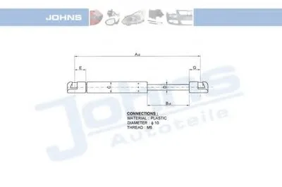 Газовая пружина, крышка багажник JOHNS купить