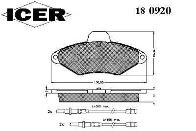 Комплект тормозных колодок, дисковый тормоз ICER купить