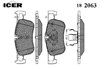 Комплект тормозных колодок, дисковый тормоз ICER купить