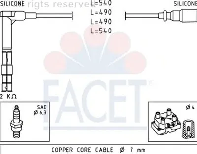 Комплект проводов зажигания FACET купить