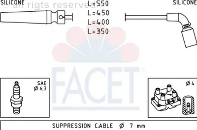 Комплект проводов зажигания FACET купить