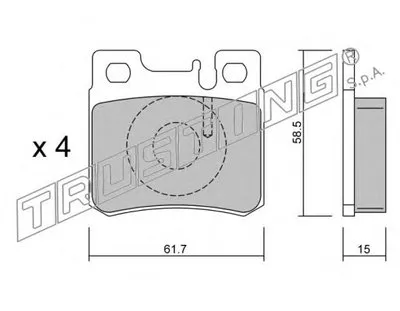 Комплект тормозных колодок, дисковый тормоз TRUSTING купить
