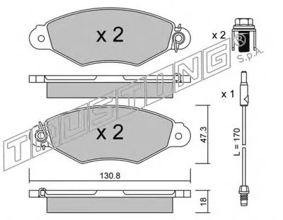 Комплект тормозных колодок, дисковый тормоз TRUSTING купить