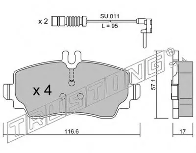 Комплект тормозных колодок, дисковый тормоз TRUSTING купить