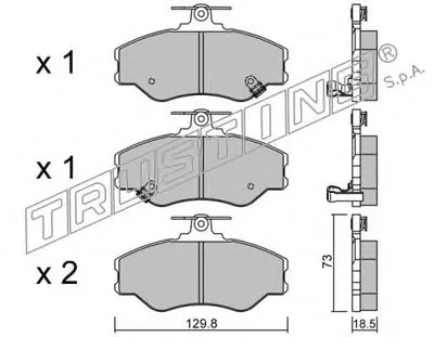 Комплект тормозных колодок, дисковый тормоз TRUSTING купить