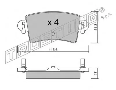Комплект тормозных колодок, дисковый тормоз TRUSTING купить