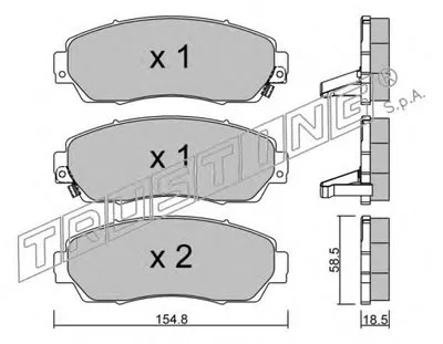 Комплект тормозных колодок, дисковый тормоз TRUSTING купить