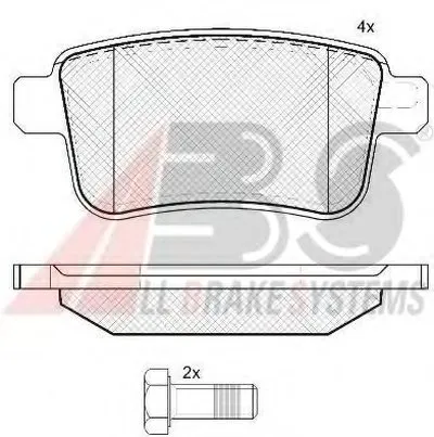 Комплект тормозных колодок, дисковый тормоз A.B.S. купить