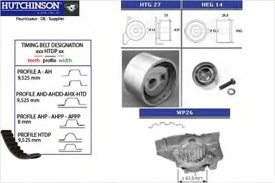 Водяной насос + комплект зубчатого ремня HUTCHINSON купить