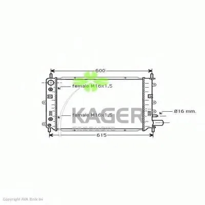 Радиатор, охлаждение двигателя KAGER купить