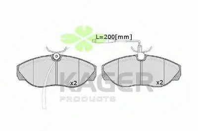 Комплект тормозных колодок, дисковый тормоз KAGER купить