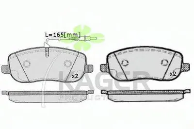 Комплект тормозных колодок, дисковый тормоз KAGER купить