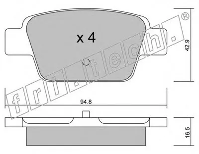 Комплект тормозных колодок, дисковый тормоз fri.tech. купить