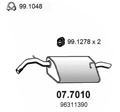 Глушитель выхлопных газов конечный ASSO купить