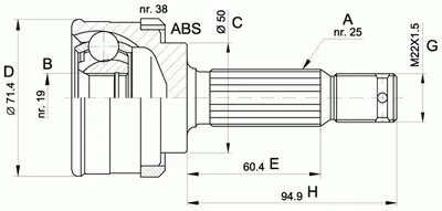 Шарнирный комплект, приводной вал SPIN OPEN PARTS купить