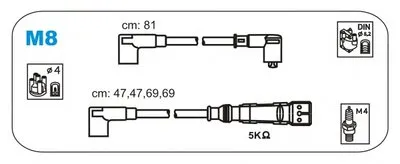 Комплект проводов зажигания JANMOR купить