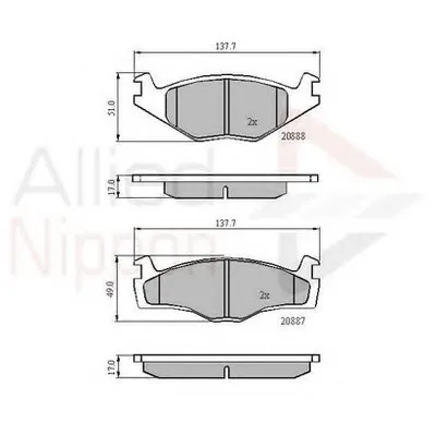 Комплект тормозных колодок, дисковый тормоз ANL Braking COMLINE купить