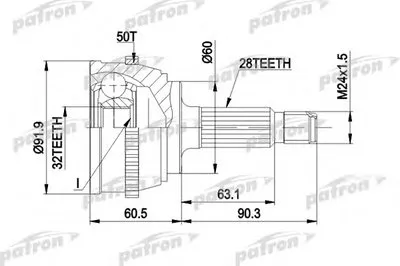 Шарнирный комплект, приводной вал PATRON купить