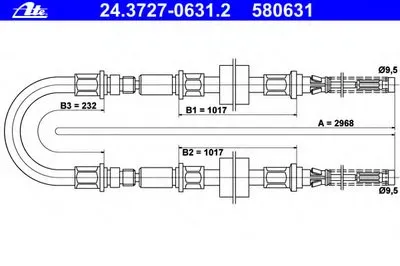 Трос, стояночная тормозная система ATE купить