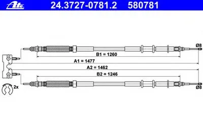 Трос, стояночная тормозная система ATE купить